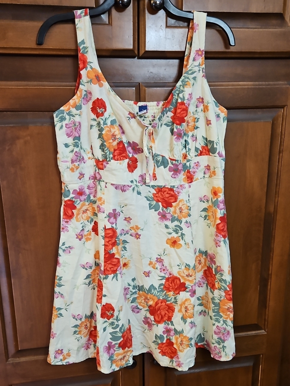 Old Navy Floral Sundress with Red & Orange Blooms - Women